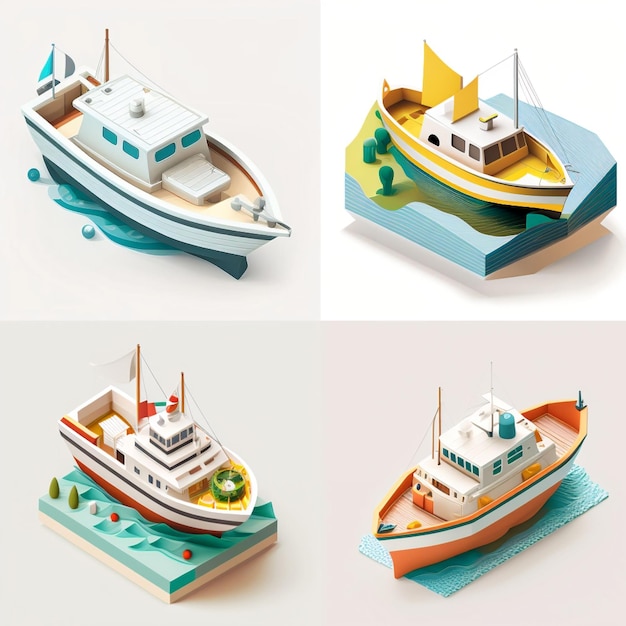 Isometric view of boat