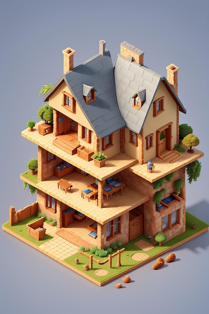isometric view of house
