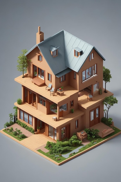 isometric view of house