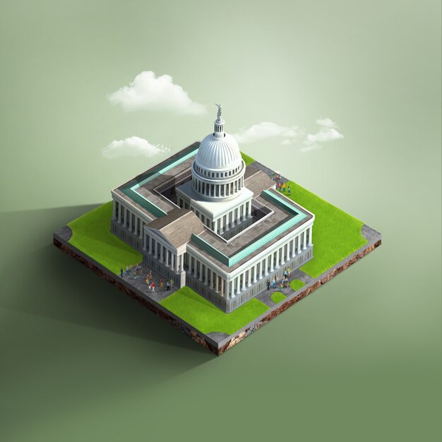 Isometric view of San Francisco's city hall