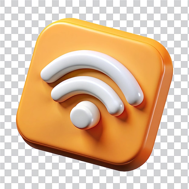 Икона символа изометрической беспроводной интернет-сети WiFi изолирована на оранжевом фоне