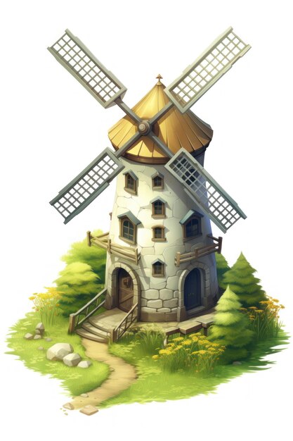 Photo isometric windmill