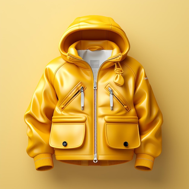 Photo isometric yellow raincoat