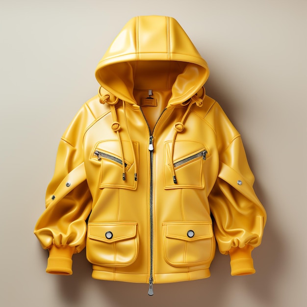 Isometric yellow raincoat