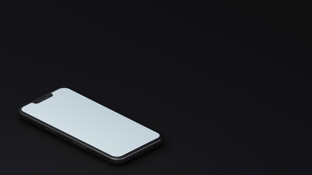 Isometrische elegante telefoon Mockup 3d Render