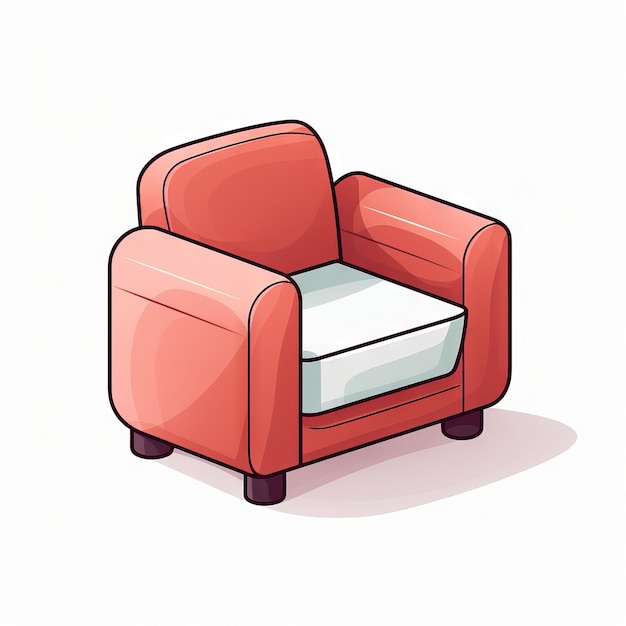 Foto isometrische geïsoleerde fauteuil