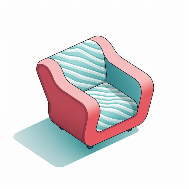 Foto isometrische geïsoleerde fauteuil