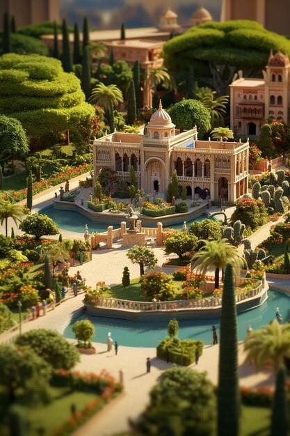 isometrische miniatuur van jardin de la concepcin in malaga