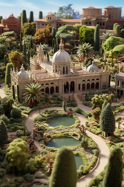 isometrische miniatuur van jardin de la concepcin in malaga