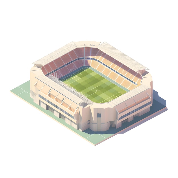 Isometrische voetbalstadion vectorillustratie geïsoleerd op een witte achtergrond