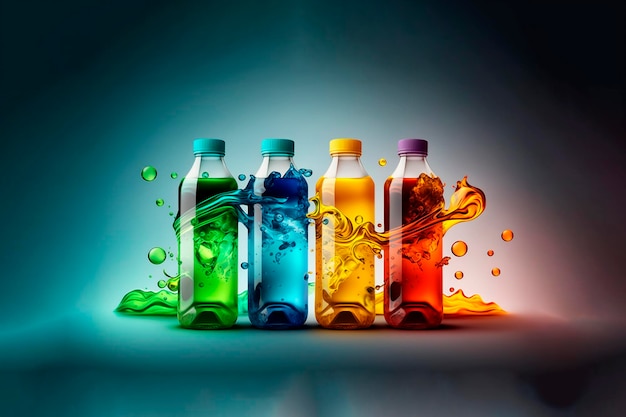 Isotonic drink on dark background