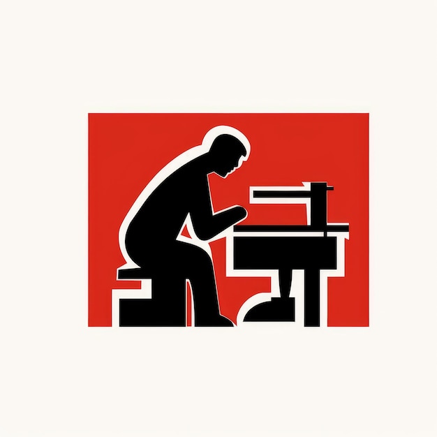 Isotype Style Pictogram Of Carpenter