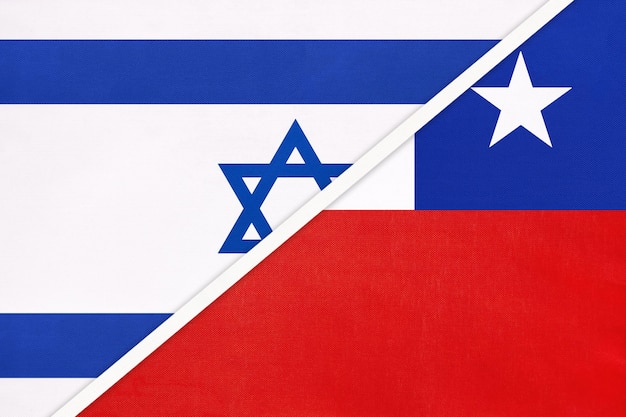 Israël en Chili symbool van land Israëlische vs Chileense nationale vlaggen