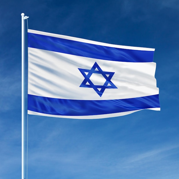 Israel Flag on Flagpole