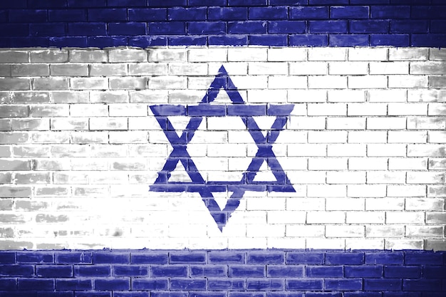 イスラエルの旗の壁のテクスチャの背景