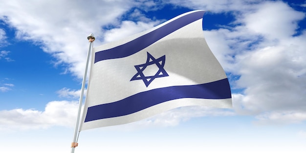 Israel waving flag 3D illustration