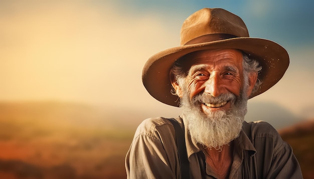 Israeli farmer man on nature background