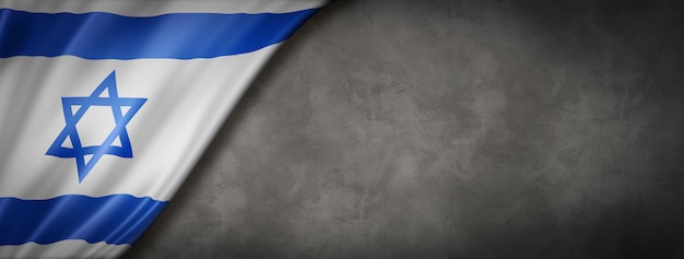 Israeli flag on concrete wall