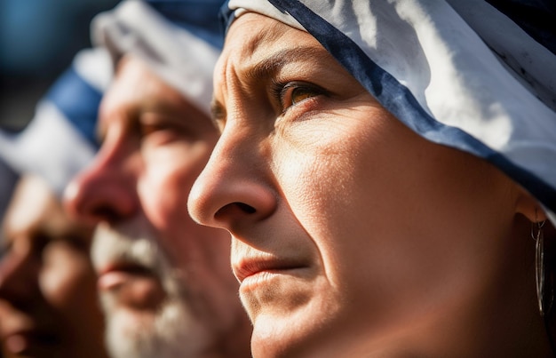 Photo israeli people marching on the street asking peace jews against war and looking for a peaceful home