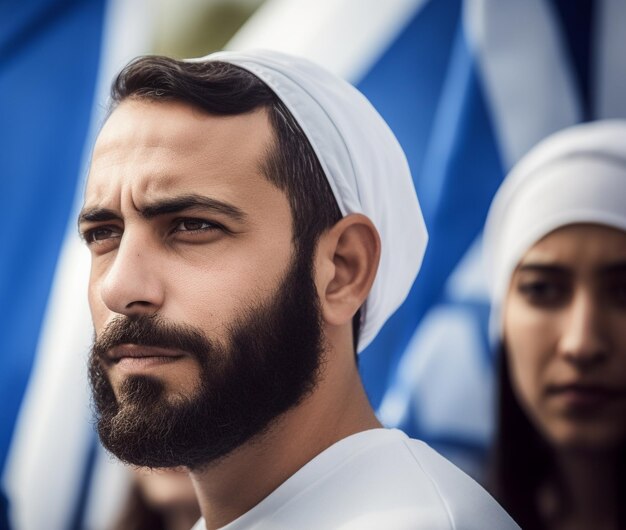 Foto il popolo israeliano in marcia per chiedere la pace gli ebrei contro la guerra e alla ricerca di una casa pacifica