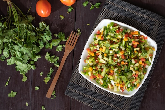 Israeli salad chopped salad salat katzutz