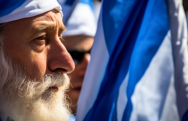 Foto israëlische mensen marcheren op straat om vrede te vragen joden tegen oorlog en op zoek naar een vreedzaam thuis