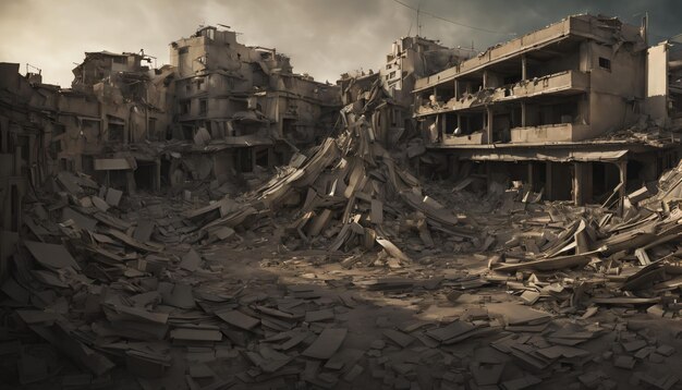 Фото Израиль-палестина конфликт город в руинах регенеративный ии акилес орфей