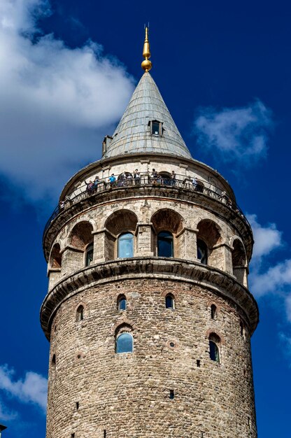 Foto istanbul kalkoen uitzicht op de galata toren