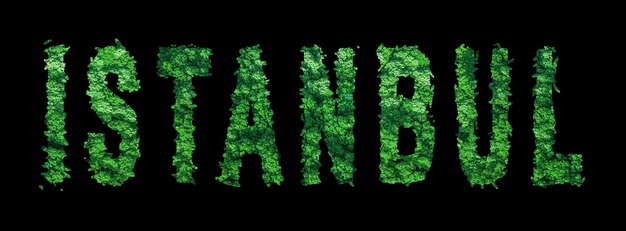 Istanbul lettering Istanbul Forest Ecology Concept