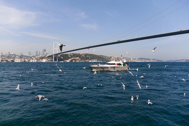 ISTANBUL TURKEY 12 January 2023 ferryboat sail on the Bosphorus river