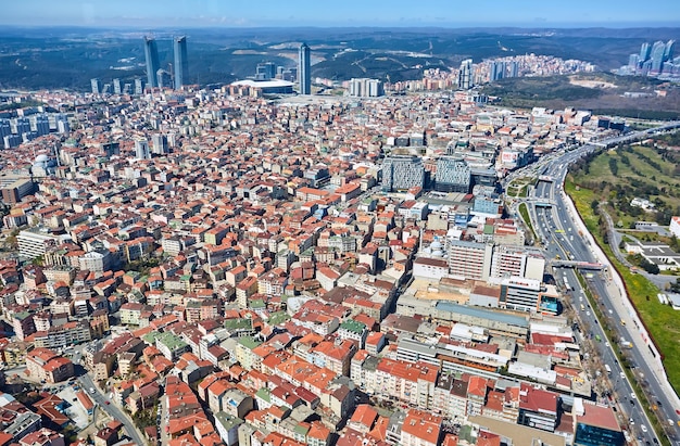 Istanbul Turkije 3 april 2017 Arial view Levent Business District