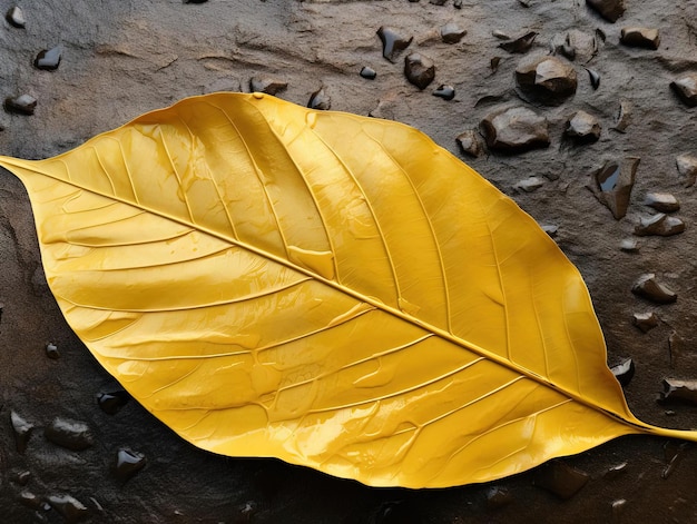 Photo it is a leaf lying on a surface in the style of surrealist juxtapositions