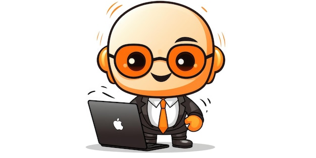 IT Manager mascot for a company logo line art Generative AI