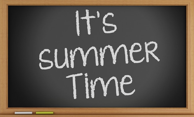 It´s summer time written on blackboard.