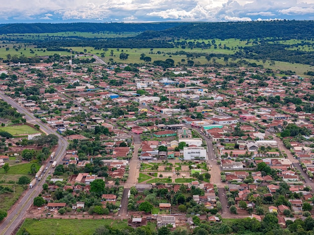 Itaja Goias Brazil 04 10 2024 Aerial image of the city itaja