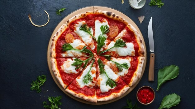 Italiaans eten concept met pizza