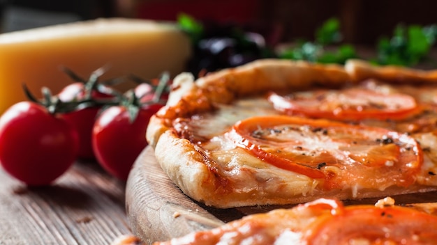 Italiaans eten Fastfood Pizza Restaurant Ingrediënten Keuken Concept