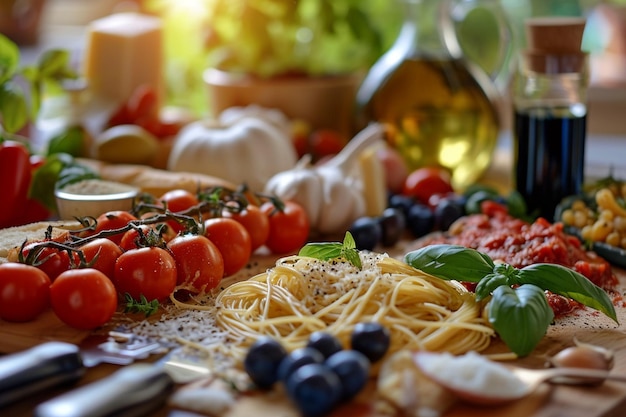 Foto italiaans eten met ingrediënten