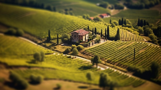 Italiaans landschap vastgelegd door middel van Tiltshift-lens