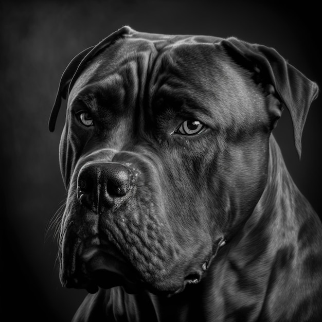 Italiaanse cane corso dog studio portret in verrukkelijke realistische close-up