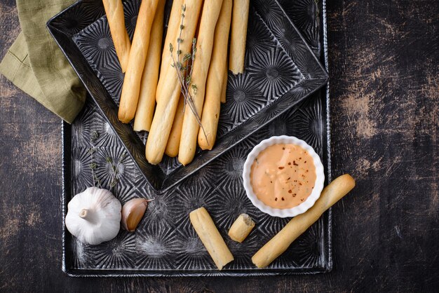 Italiaanse grissini traditionele voorgerecht soepstengel