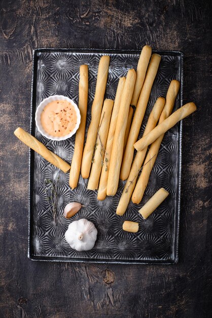 Italiaanse grissini traditionele voorgerecht soepstengel