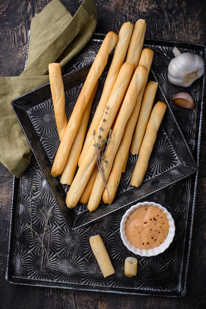 Italiaanse grissini traditionele voorgerecht soepstengel