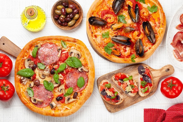 Italiaanse keuken Pizza en toast