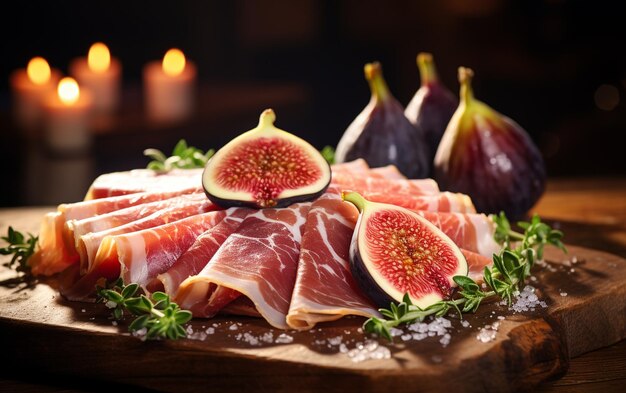 Italiaanse Parmaham met Verse Vijgen Generatieve AI