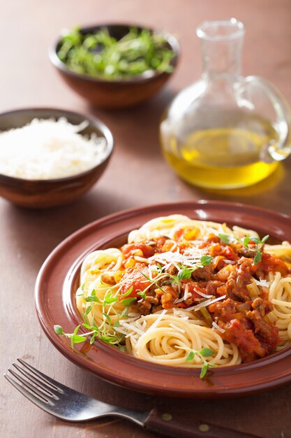 Italiaanse pasta spaghetti bolognese