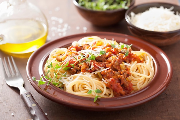 Italiaanse pasta spaghetti bolognese