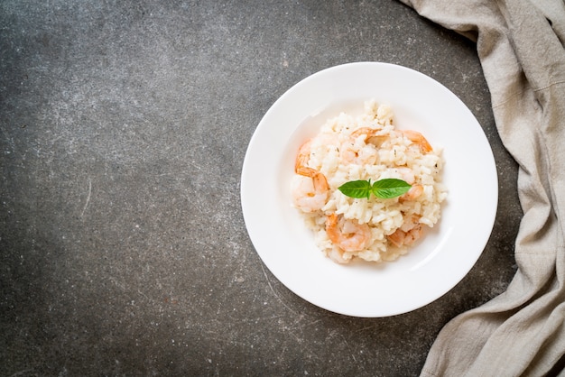 Italiaanse risotto met garnalen