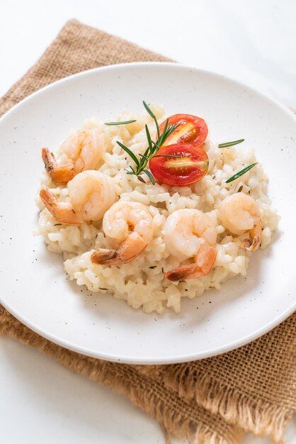 Italiaanse risotto met garnalen