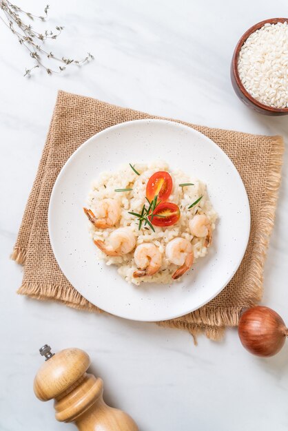 Italiaanse risotto met garnalen